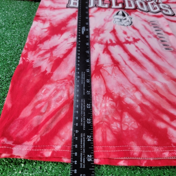 Georgia Bulldogs Women's Red Tie-Dye T Shirt Size Small Hanes Tag UGA Fan New - Picture 4 of 6